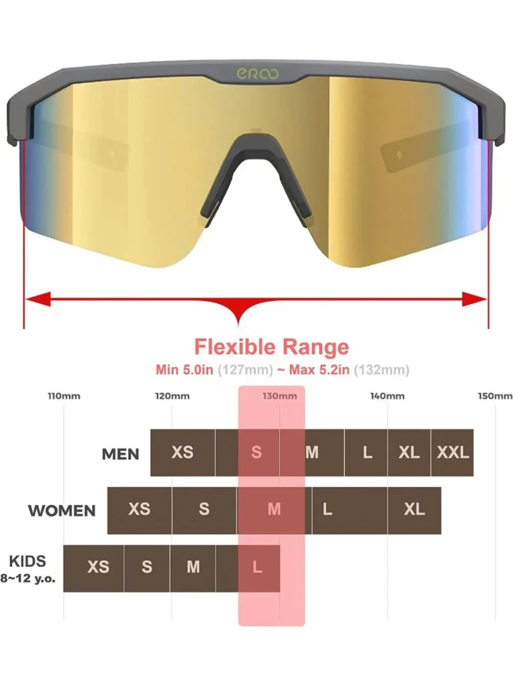 Kids Polarized Sports Sunglasses UV Protection for Ages 8-12 - Baseball